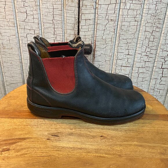 * SOLD * Blundstone 1316 Classic Chelsea Boots Black Red Men’s US 12 - Picture 4 of 8